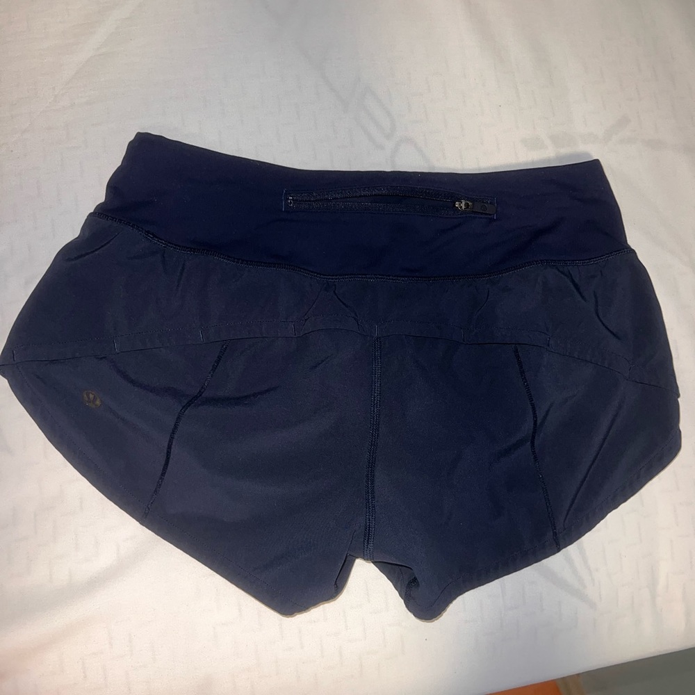 lululemon speed up navy blue short